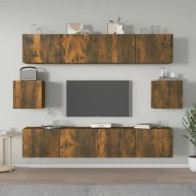 TV-Möbelset 6-teilig aus geräuchertem Eichensperrholz von vidaXL, TV-Möbel - Ref: Foro24-3114363, Preis: 149,23 €, Rabatt: %
