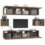 TV-Möbelset 6-teilig aus geräuchertem Eichensperrholz von vidaXL, TV-Möbel - Ref: Foro24-3114363, Preis: 159,53 €, Rabatt: %
