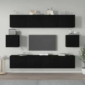 Set de muebles para TV 6 piezas madera contrachapada negro de vidaXL, Muebles TV - Ref: Foro24-3114359, Precio: 218,15 €, Des...