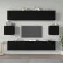 6-teiliges TV-Möbelset aus schwarzem Sperrholz von vidaXL, TV-Möbel - Ref: Foro24-3114359, Preis: 217,96 €, Rabatt: %