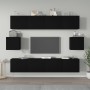 Set de muebles para TV 6 piezas madera contrachapada negro de vidaXL, Muebles TV - Ref: Foro24-3114359, Precio: 244,11 €, Des...