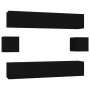 Set de muebles para TV 6 piezas madera contrachapada negro de vidaXL, Muebles TV - Ref: Foro24-3114359, Precio: 244,11 €, Des...