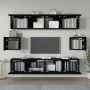 6-teiliges TV-Möbelset aus schwarzem Sperrholz von vidaXL, TV-Möbel - Ref: Foro24-3114359, Preis: 217,96 €, Rabatt: %