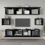 6-teiliges TV-Möbelset aus schwarzem Sperrholz von vidaXL, TV-Möbel - Ref: Foro24-3114359, Preis: 232,68 €, Rabatt: %