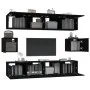 6-teiliges TV-Möbelset aus schwarzem Sperrholz von vidaXL, TV-Möbel - Ref: Foro24-3114359, Preis: 217,96 €, Rabatt: %