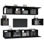 6-teiliges TV-Möbelset aus schwarzem Sperrholz von vidaXL, TV-Möbel - Ref: Foro24-3114359, Preis: 232,68 €, Rabatt: %