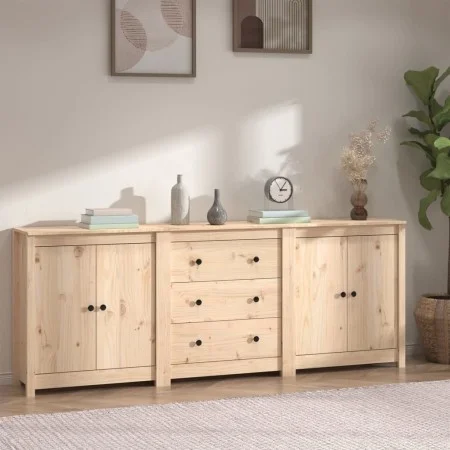 Sideboard aus massivem Kiefernholz, 210 x 35 x 80 cm von vidaXL, Sideboards - Ref: Foro24-3114069, Preis: 314,73 €, Rabatt: %