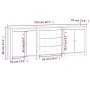 Sideboard aus massivem Kiefernholz, 210 x 35 x 80 cm von vidaXL, Sideboards - Ref: Foro24-3114069, Preis: 314,73 €, Rabatt: %
