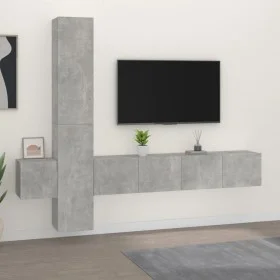 Set de muebles de TV 5 pzas madera contrachapada gris hormigón de vidaXL, Muebles TV - Ref: Foro24-3114249, Precio: 196,52 €,...
