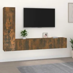 TV-Möbel-Set 4 Stück Räuchereiche Sperrholz von vidaXL, TV-Möbel - Ref: Foro24-3114315, Preis: 111,71 €, Rabatt: %