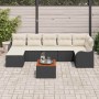 Conjunto de sofá de jardín 8 pcs Negro Poliratán