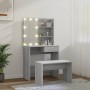 Juego de tocador con LED madera contrachapada gris Sonoma de vidaXL, Tocadores para dormitorios - Ref: Foro24-3114113, Precio...