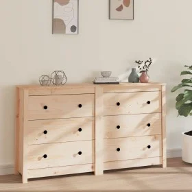 Solid pine wood sideboard 140x35x80 cm by vidaXL, Sideboards - Ref: Foro24-3114079, Price: 255,14 €, Discount: %