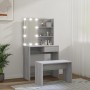 Juego de tocador con LED madera contrachapada gris Sonoma de vidaXL, Tocadores para dormitorios - Ref: Foro24-3114113, Precio...