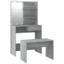 Sonoma Gray Plywood LED Vanity Set by vidaXL, Bedroom Dressers - Ref: Foro24-3114113, Price: 108,68 €, Discount: %