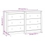Solid pine wood sideboard 140x35x80 cm by vidaXL, Sideboards - Ref: Foro24-3114079, Price: 227,94 €, Discount: %
