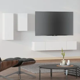 Set de muebles para TV 4 piezas madera contrachapada blanco de vidaXL, Muebles TV - Ref: Foro24-3114622, Precio: 171,02 €, De...