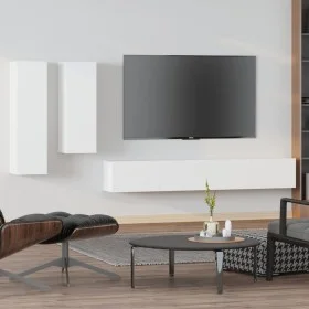 4-teiliges TV-Möbelset aus weißem Sperrholz von vidaXL, TV-Möbel - Ref: Foro24-3114630, Preis: 221,21 €, Rabatt: %