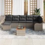 Conjunto de sofá de jardín 8 pcs Gris Poliratán