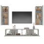 TV-Möbelset 4-teilig betongraues Sperrholz von vidaXL, TV-Möbel - Ref: Foro24-3114201, Preis: 186,06 €, Rabatt: %