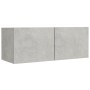 Set de muebles de TV 4 pzas madera contrachapada gris hormigón de vidaXL, Muebles TV - Ref: Foro24-3114201, Precio: 193,43 €,...