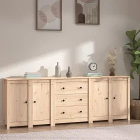 Solid pine wood sideboard 230x35x80 cm by vidaXL, Sideboards - Ref: Foro24-3114074, Price: 349,90 €, Discount: %