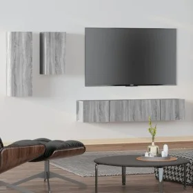 TV-Möbelset 4-teilig Sonoma graues Sperrholz von vidaXL, TV-Möbel - Ref: Foro24-3114628, Preis: 130,24 €, Rabatt: %