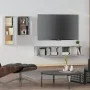 TV furniture set 4 pieces Sonoma gray plywood by vidaXL, TV Furniture - Ref: Foro24-3114628, Price: 130,24 €, Discount: %