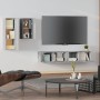 TV-Möbelset 4-teilig Sonoma graues Sperrholz von vidaXL, TV-Möbel - Ref: Foro24-3114628, Preis: 131,82 €, Rabatt: %