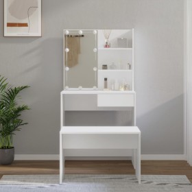 White plywood LED vanity set by vidaXL, Bedroom Dressers - Ref: Foro24-3114107, Price: 119,31 €, Discount: %
