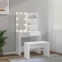 Juego de tocador con LED madera contrachapada blanco de vidaXL, Tocadores para dormitorios - Ref: Foro24-3114107, Precio: 123...