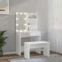 White plywood LED vanity set by vidaXL, Bedroom Dressers - Ref: Foro24-3114107, Price: 119,50 €, Discount: %