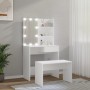Juego de tocador con LED madera contrachapada blanco de vidaXL, Tocadores para dormitorios - Ref: Foro24-3114107, Precio: 123...