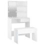 Juego de tocador con LED madera contrachapada blanco de vidaXL, Tocadores para dormitorios - Ref: Foro24-3114107, Precio: 123...