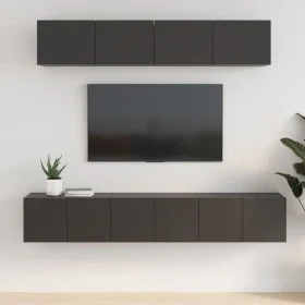 5-piece black plywood TV furniture set by vidaXL, TV Furniture - Ref: Foro24-3114423, Price: 193,14 €, Discount: %