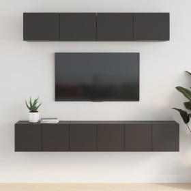 5-teiliges TV-Möbelset aus schwarzem Sperrholz von vidaXL, TV-Möbel - Ref: Foro24-3114423, Preis: 195,25 €, Rabatt: %
