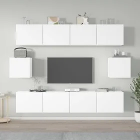 Set de muebles para TV 6 piezas madera contrachapada blanco de vidaXL, Muebles TV - Ref: Foro24-3114358, Precio: 251,45 €, De...