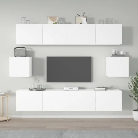 TV-Möbel-Set, 6-teilig, aus weißem Sperrholz. von vidaXL, TV-Möbel - Ref: Foro24-3114358, Preis: 252,65 €, Rabatt: %