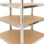 Corner shelving 5 levels plywood and silver steel by vidaXL, Industrial shelving - Ref: Foro24-152888, Price: 95,78 €, Discou...