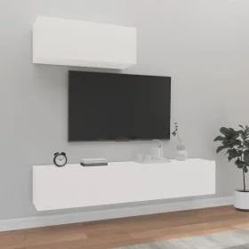 Set de muebles de TV 3 piezas madera contrachapada blanco de vidaXL, Muebles TV - Ref: Foro24-3114470, Precio: 155,35 €, Desc...