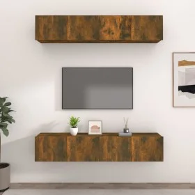 TV-Möbel 4 Einheiten geräuchertes Eichensperrholz 80x30x30 cm von vidaXL, TV-Möbel - Ref: Foro24-3114187, Preis: 115,30 €, Ra...