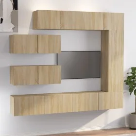 Set de muebles para TV 7 pzas madera contrachapada roble Sonoma de vidaXL, Muebles TV - Ref: Foro24-3114560, Precio: 284,80 €...