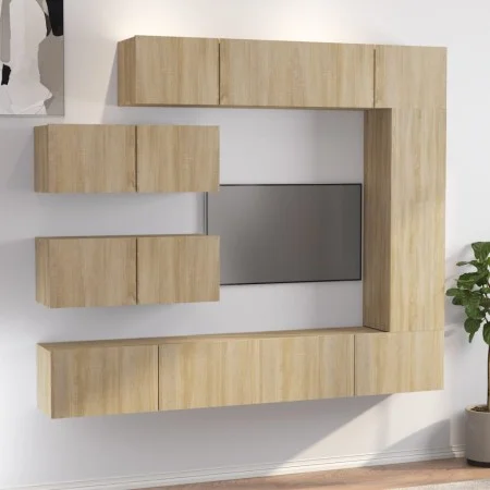 TV-Möbelset 7-teilig Sonoma-Eichensperrholz von vidaXL, TV-Möbel - Ref: Foro24-3114560, Preis: 284,69 €, Rabatt: %