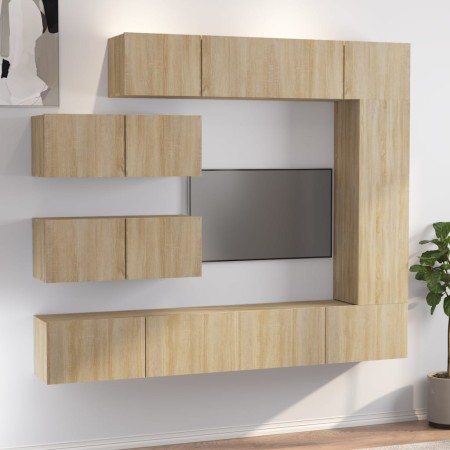 TV-Möbelset 7-teilig Sonoma-Eichensperrholz von vidaXL, TV-Möbel - Ref: Foro24-3114560, Preis: 291,49 €, Rabatt: %