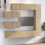 TV-Möbelset 7-teilig Sonoma-Eichensperrholz von vidaXL, TV-Möbel - Ref: Foro24-3114560, Preis: 291,49 €, Rabatt: %
