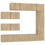 TV furniture set 7 pieces Sonoma oak plywood by vidaXL, TV Furniture - Ref: Foro24-3114560, Price: 284,80 €, Discount: %