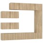 TV-Möbelset 7-teilig Sonoma-Eichensperrholz von vidaXL, TV-Möbel - Ref: Foro24-3114560, Preis: 291,49 €, Rabatt: %