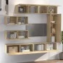 TV-Möbelset 7-teilig Sonoma-Eichensperrholz von vidaXL, TV-Möbel - Ref: Foro24-3114560, Preis: 284,69 €, Rabatt: %