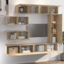 TV-Möbelset 7-teilig Sonoma-Eichensperrholz von vidaXL, TV-Möbel - Ref: Foro24-3114560, Preis: 291,49 €, Rabatt: %