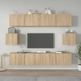 TV-Möbel-Set 6-teilig Eiche Sperrholz Sonoma von vidaXL, TV-Möbel - Ref: Foro24-3114360, Preis: 187,28 €, Rabatt: %
